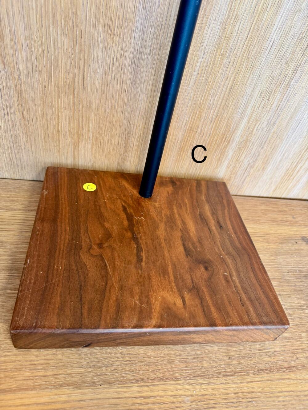 “C” Custom Steel & Wood Retail Display Stand – Adjustable Height